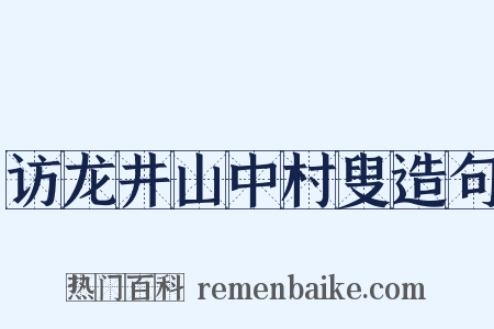 访龙井山中村叟造句是什么意思的图片